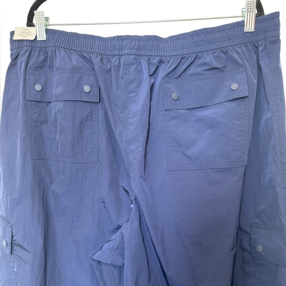 PINK Victoria's Secret Satin Parachute Cargo Pants Blue - Picture 3 of 16